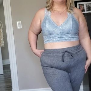 Size 3x Baby Blue Lace Padded Bralette